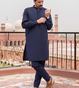 Deep Blue Kurta – A Smart and Traditional Outfit for a Refined Everyday and Festive Look EW-001064-S111-Shalwar Kameez