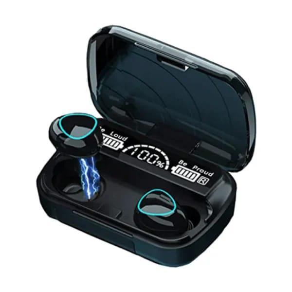 M10 Digital Display Case Earbuds, Black - Image 2