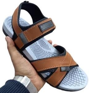 Men's Elastic Fibre Casual Sandals, Mustard Kitto/ Shoes