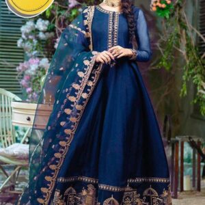 3 Pcs Women's Stitched Chiffon Embroidered Maxi