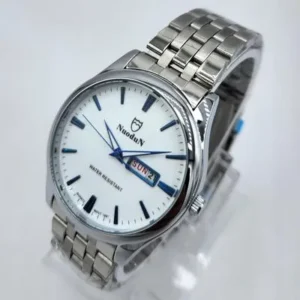Nuodun Men's Classic Quartz Watch with Day-Date Display - Stainless Steel Band
