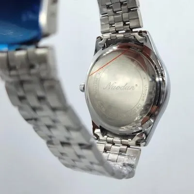 Nuodun Men's Classic Quartz Watch with Day-Date Display - Stainless Steel Band - Image 4