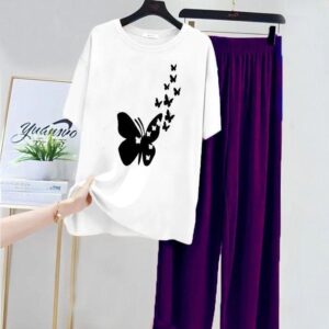 2 Pcs Women's Stitched Cotton Jersey Printed Night Suit