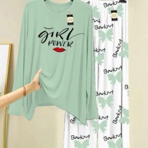 2 Pcs Women's Stitched Cotton Jersey Printed Night Suit