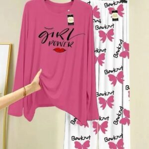 2 Pcs Women's Stitched Jersey Printed Night Suit