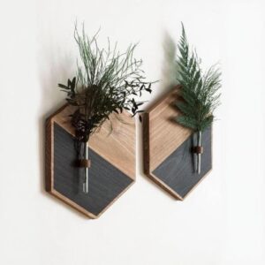 2 Pcs MDF Wood Planters - Stylish Greenery Accents for Your Home