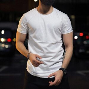Men's Plain White Jersey T-Shirt - 1 Pc Round Neck Tee