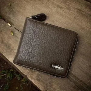 Men's Zipper Leather Wallet