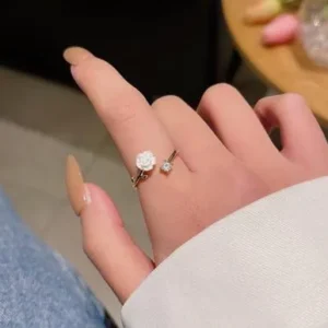 Flower Design Gold Plated Adjustable Ring