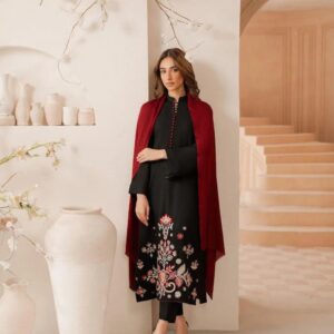 3 Pcs Women's Unstitched Embroidered Suit