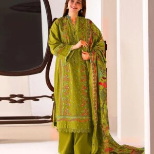 3 Pcs Women's Unstitched Embroidered Suit
