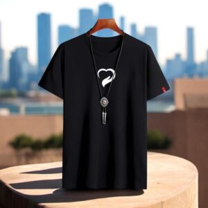 Men's Black Printed Cotton Jersey Half Sleeve T-Shirt - 1 Pc