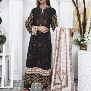 3 Pcs Women's Unstitched Embroidered Suit