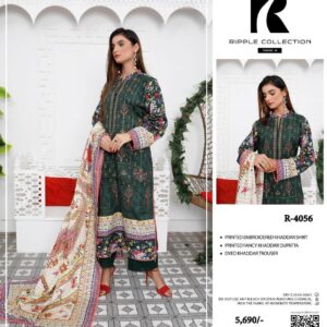 3 Pcs Women's Unstitched Embroidered Suit